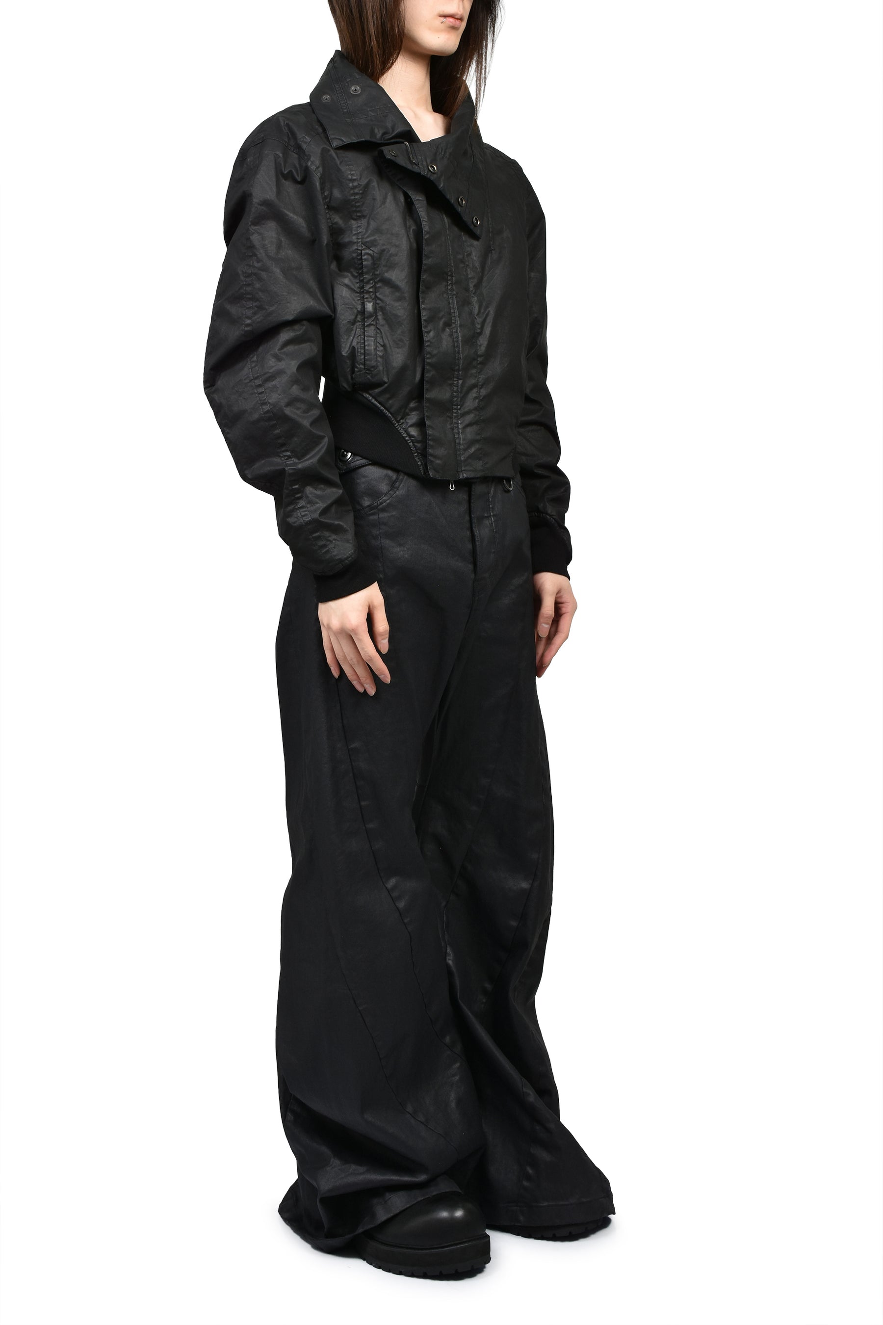 COATED CLOTH BLOUSON / BLK