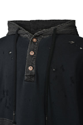 D.HYGEN DENIM OVERSIZED HOODIE / BLK