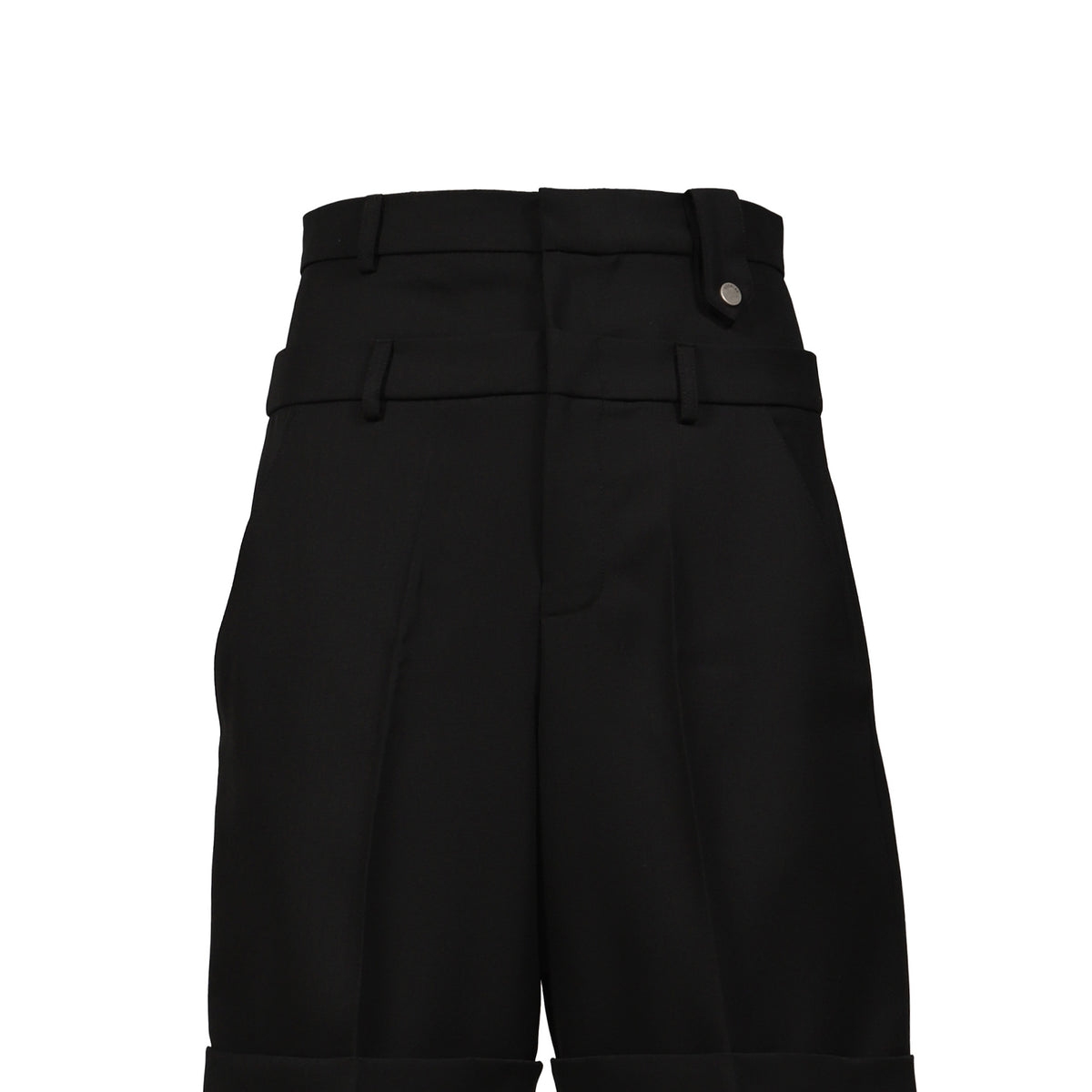 EGONlab エゴンラボ SS26 DOUBLE WAIST WOOL SHORT / BLK TAILORING