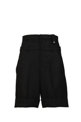 DOUBLE WAIST WOOL SHORT / BLK TAILORING WOOL