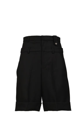 DOUBLE WAIST WOOL SHORT / BLK TAILORING WOOL