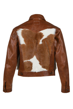 HAIR-ON WESTERN TRUCKER JACKET / TAN BRW