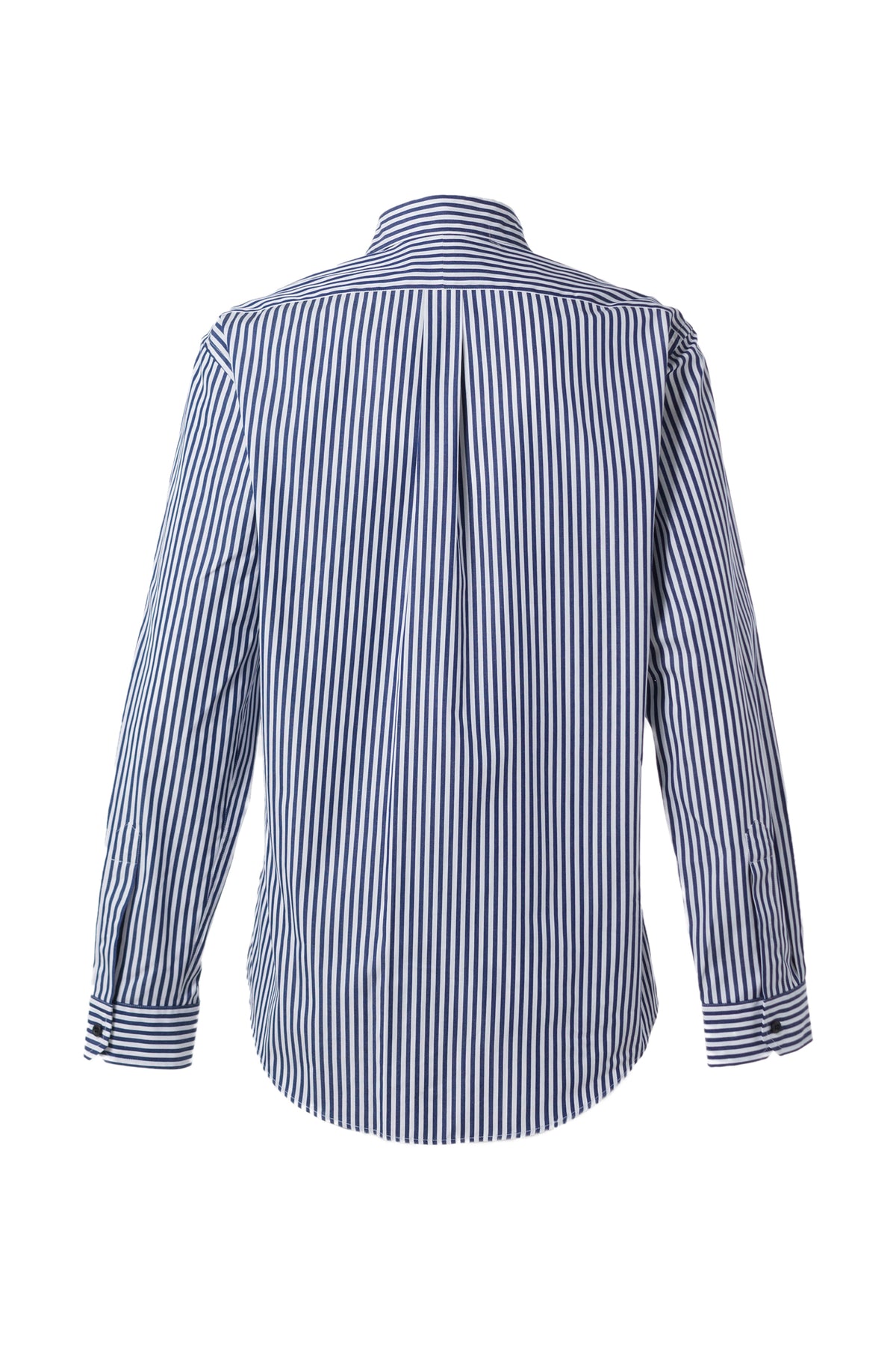 Y/PROJECT PINCHED LOGO STRIPE SHIRT / NVY/WHT
