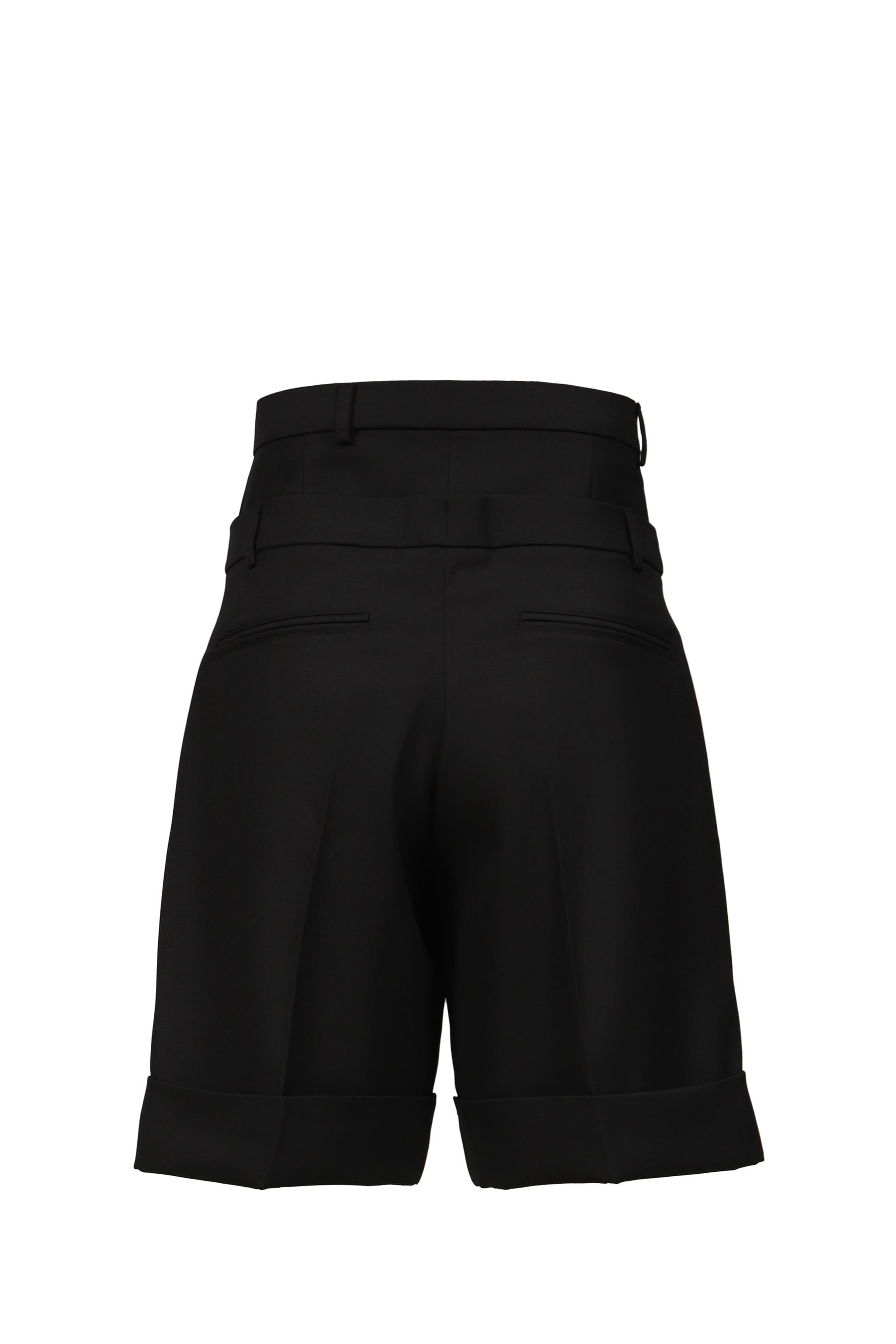 DOUBLE WAIST WOOL SHORT / BLK TAILORING WOOL