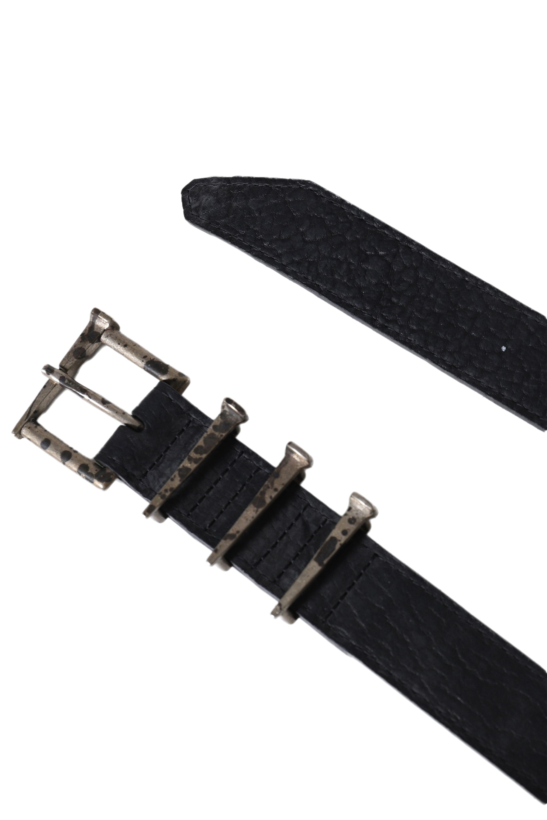 925. SILVER BOX NAIL BELT / BLK