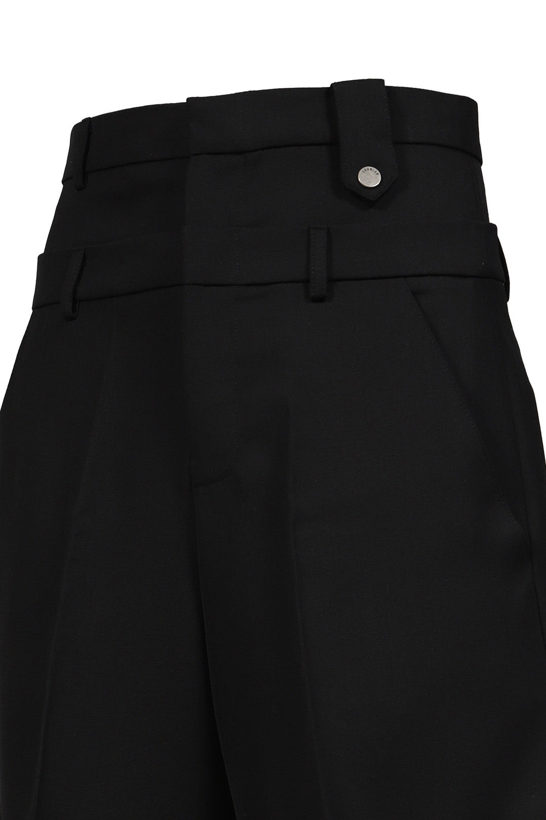 DOUBLE WAIST WOOL SHORT / BLK TAILORING WOOL
