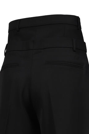 DOUBLE WAIST WOOL SHORT / BLK TAILORING WOOL