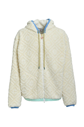 MENS MONOGRAM FLEECE JACKET / O.WHT