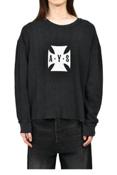 DESTROYER CROSS WAFFLE LS / VINTAGE BLK
