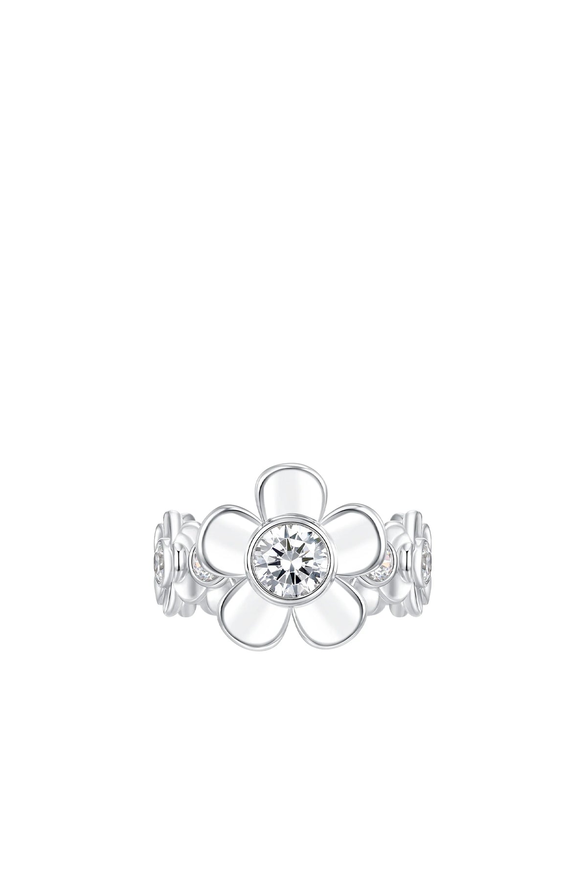 SPIN FLOWER GARDEN RING / SIL