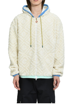 MENS MONOGRAM FLEECE JACKET / O.WHT