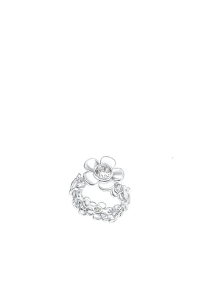 SPIN FLOWER GARDEN RING / SIL