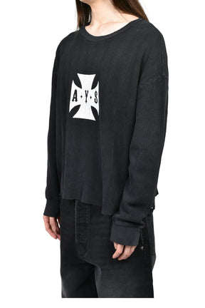 DESTROYER CROSS WAFFLE LS / VINTAGE BLK