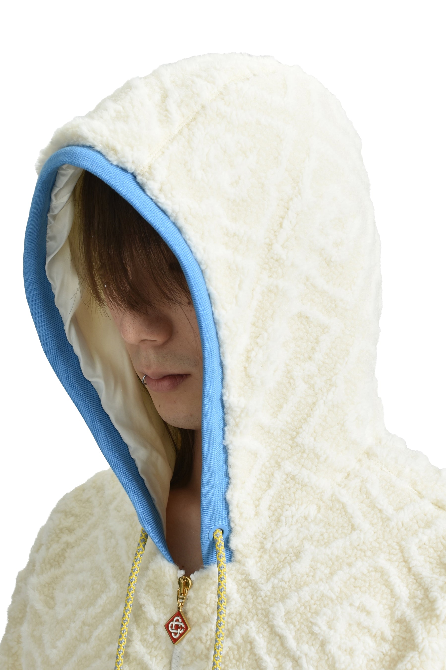 MENS MONOGRAM FLEECE JACKET / O.WHT