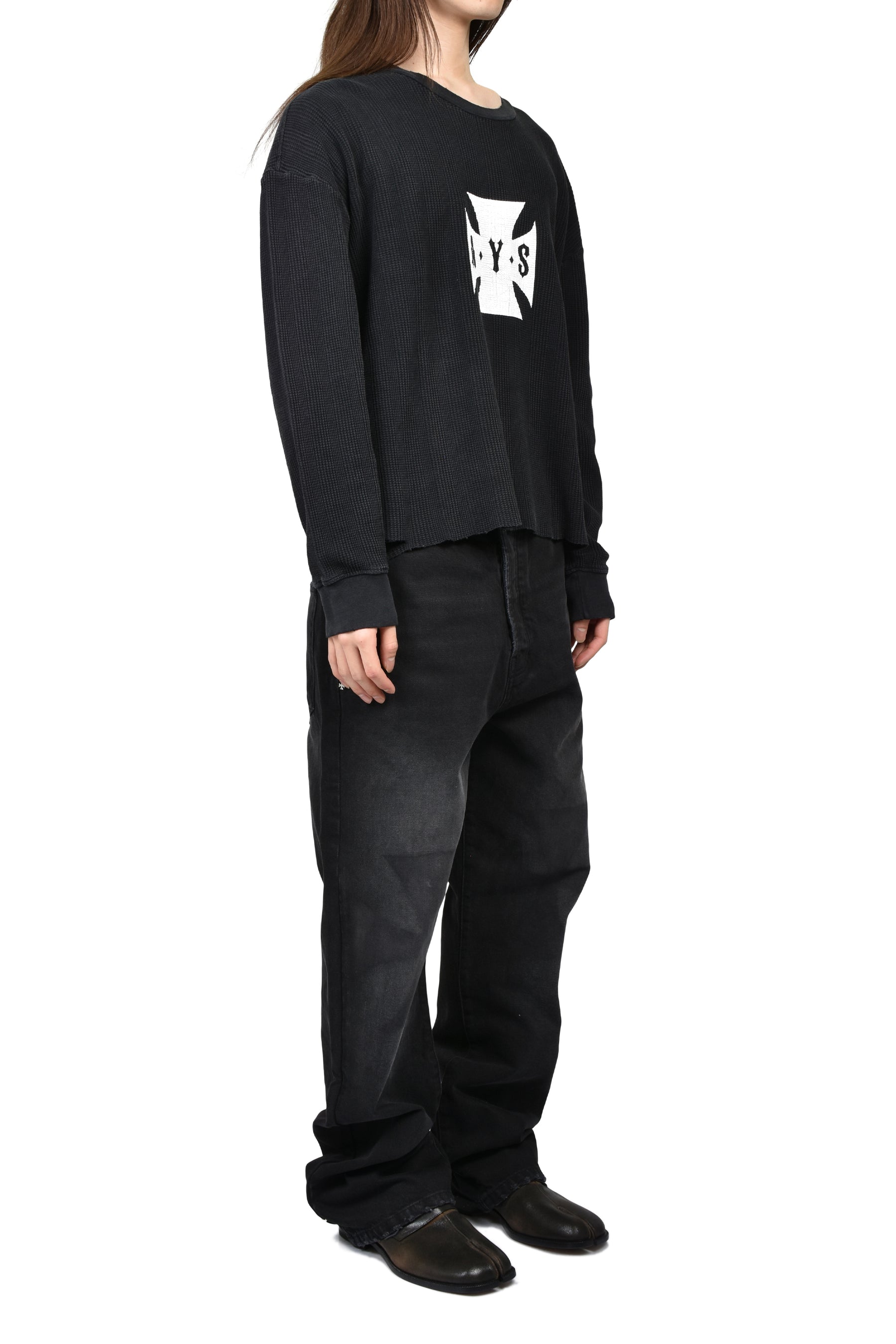 DESTROYER CROSS WAFFLE LS / VINTAGE BLK