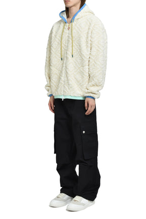 MENS MONOGRAM FLEECE JACKET / O.WHT