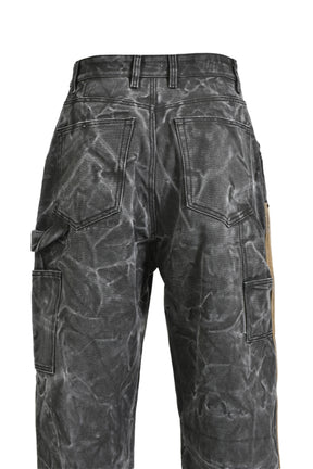 BLACK MENS CRINKLED CARPENTER PANTS / BLK