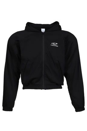 ATHELEISURE COTTON ZIP HOODIE / BLK