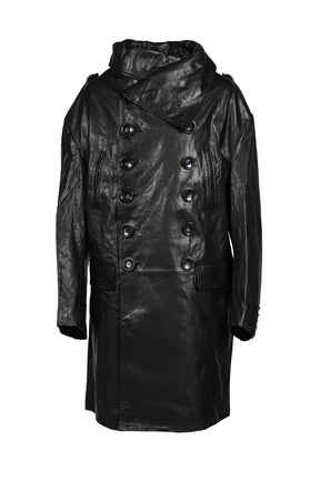 LEATHER TRENCH / BLK