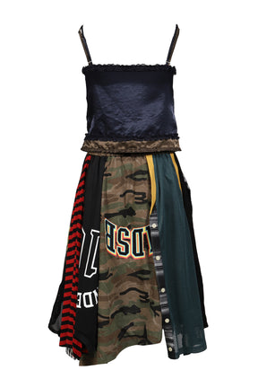 REWORKED VINTAGE JERSEY CAMISOLE DRESS / NVY