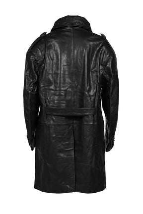 LEATHER TRENCH / BLK