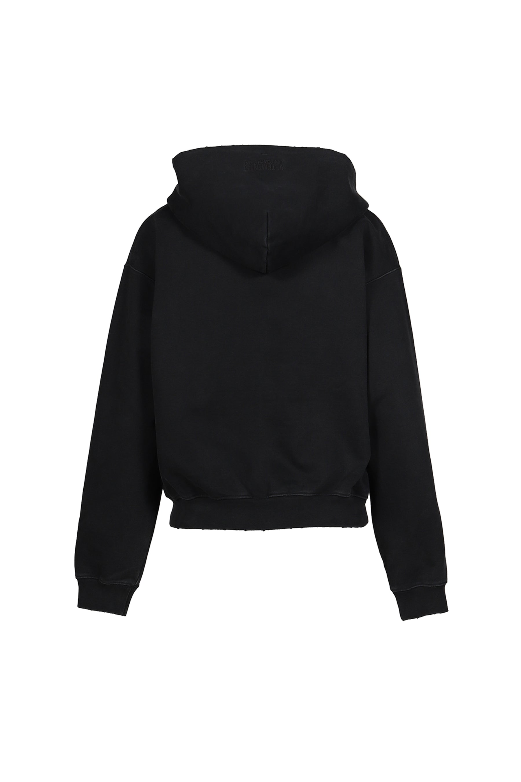 CLASSIC LOGO FITTED ZIP-UP HOODIE / BLK