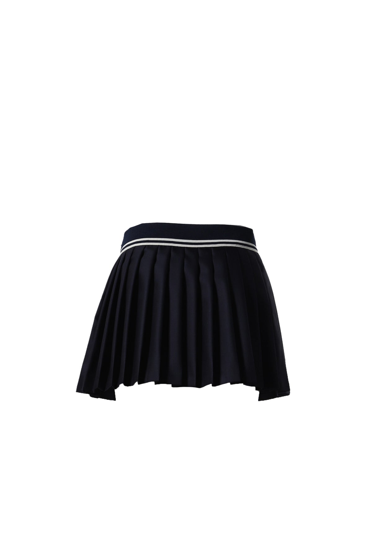 ABIGAIL WOOL PLEATED SKIRT / NAVY CREAM