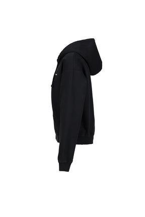 CLASSIC LOGO FITTED ZIP-UP HOODIE / BLK