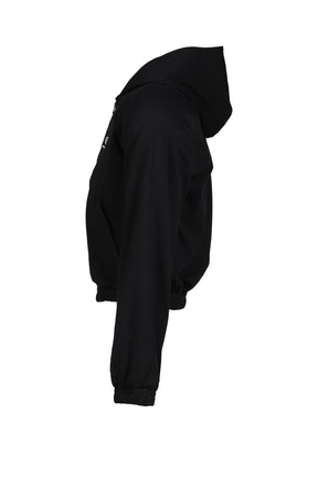 ATHELEISURE COTTON ZIP HOODIE / BLK