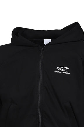 ATHELEISURE COTTON ZIP HOODIE / BLK