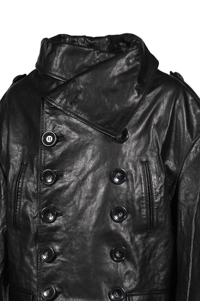 LEATHER TRENCH / BLK