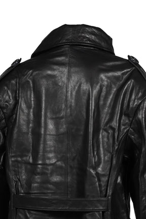 LEATHER TRENCH / BLK