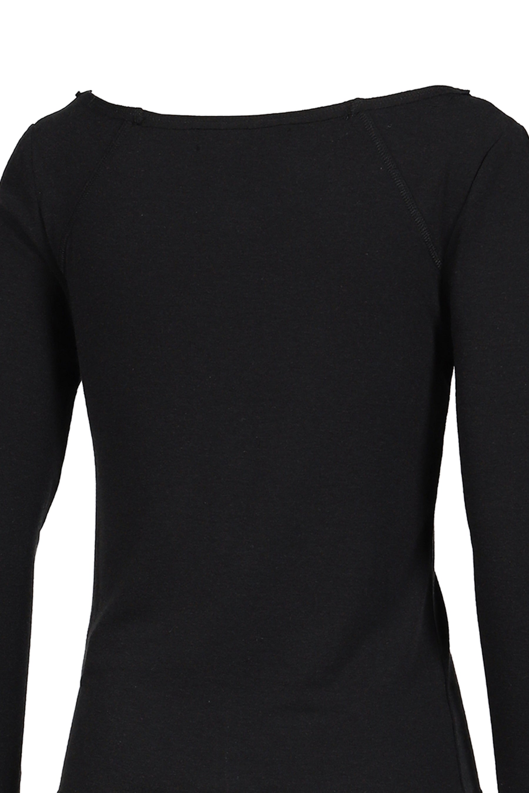 LENNY HENLEY NECK LONG-SLEEVE T-SHIRT / BLK