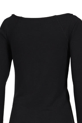 LENNY HENLEY NECK LONG-SLEEVE T-SHIRT / BLK