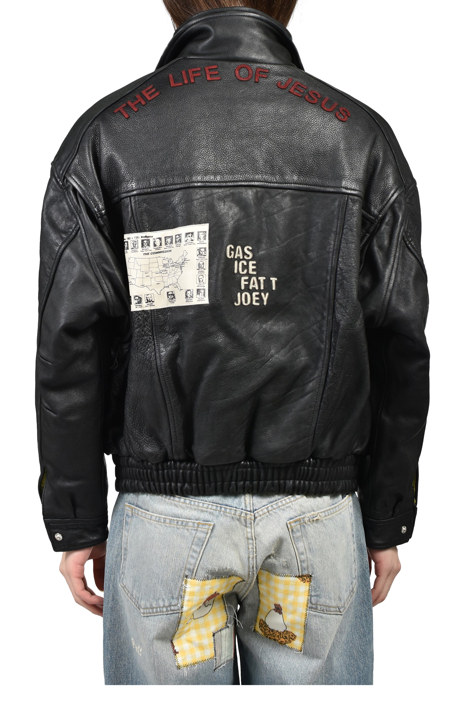 THE COMMISSION LEATHER BOMBER JACKET / BLK