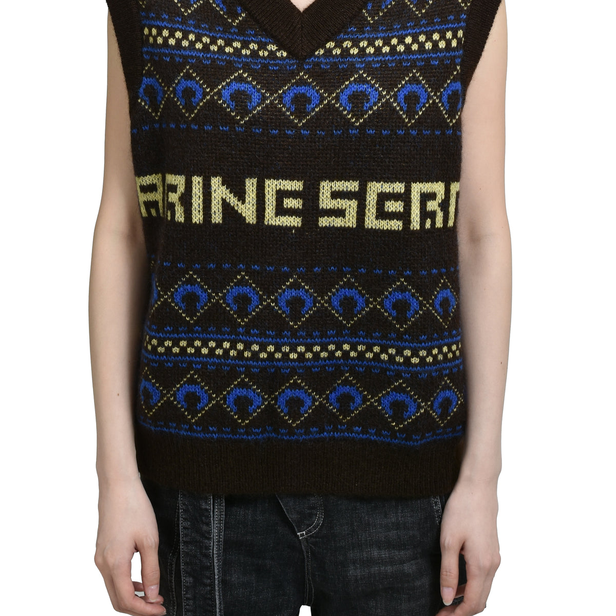 MARINE SERRE マリーン・セル SS25 MARINE SERRE JACQUARD KNIT VEST