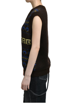 MARINE SERRE MARINE SERRE JACQUARD KNIT VEST / BRW