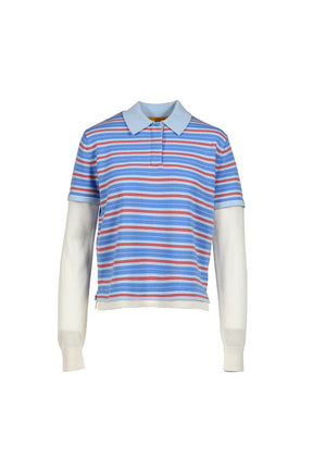 LAYERED STRIPE RUGBY / BLUE/PINK