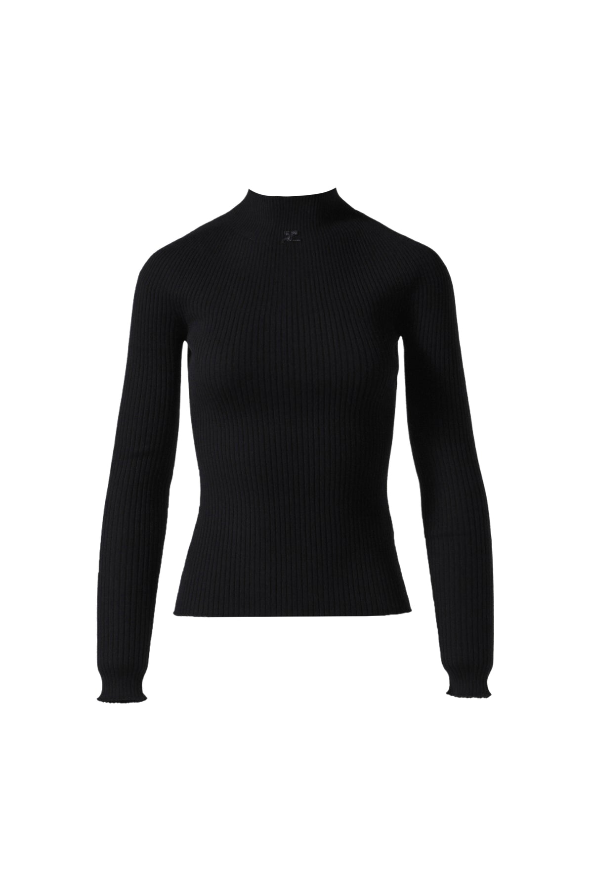 MOCKNECK LIGHT RIB SWEATER / BLK