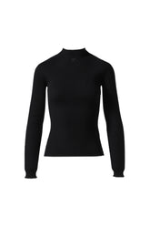 MOCKNECK LIGHT RIB SWEATER / BLK