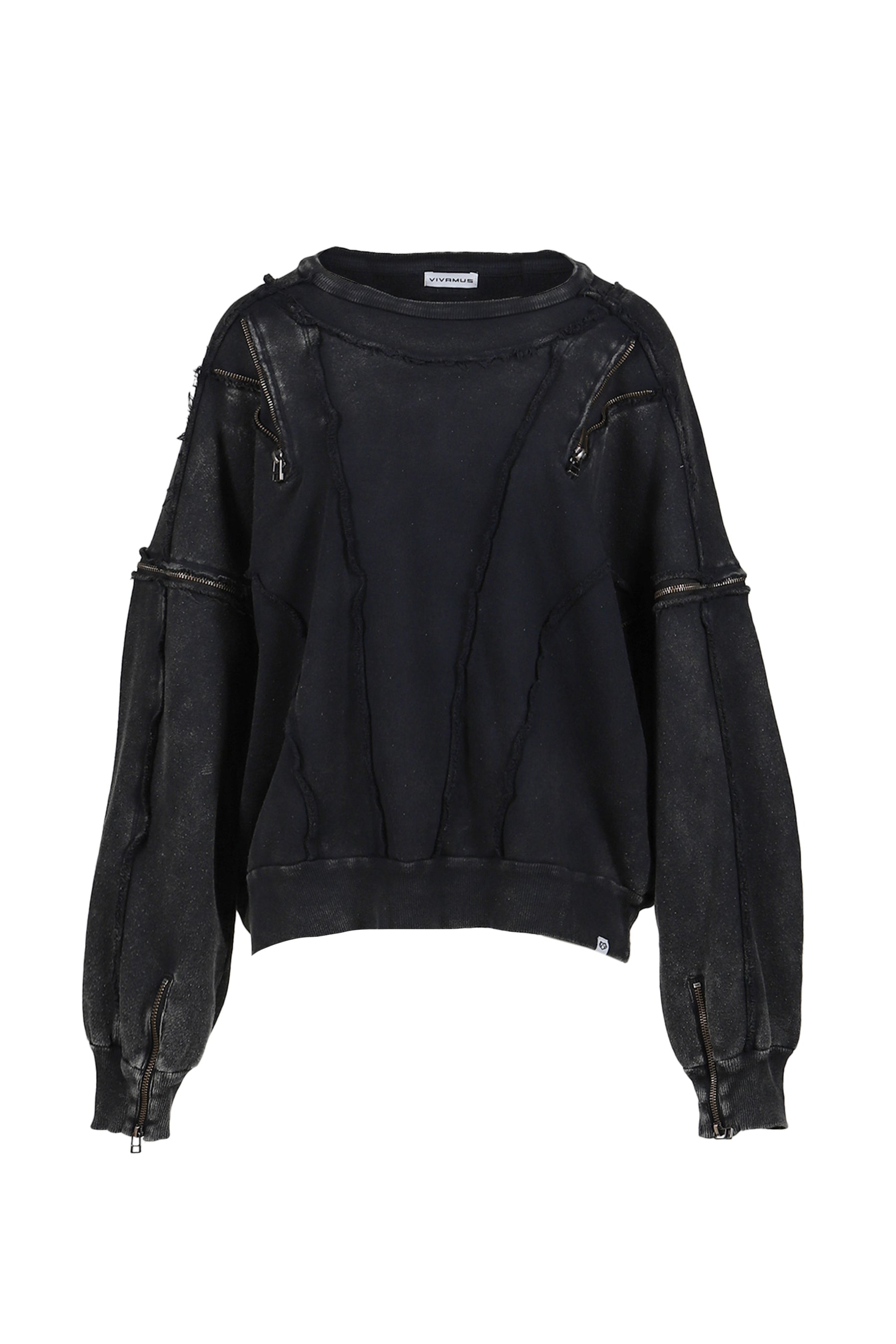 SPLIT SWEAT CREWNECK / BLK