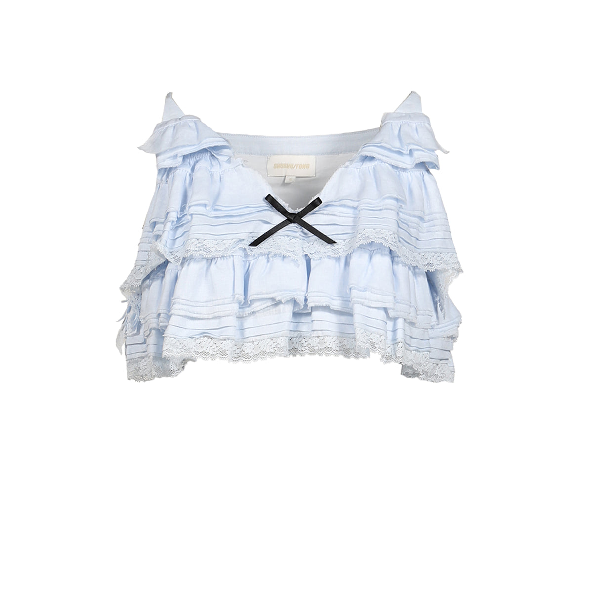 SHUSHU TONG シュシュトン SS26 TIERED RUFFLE CAMI TOP / BLU