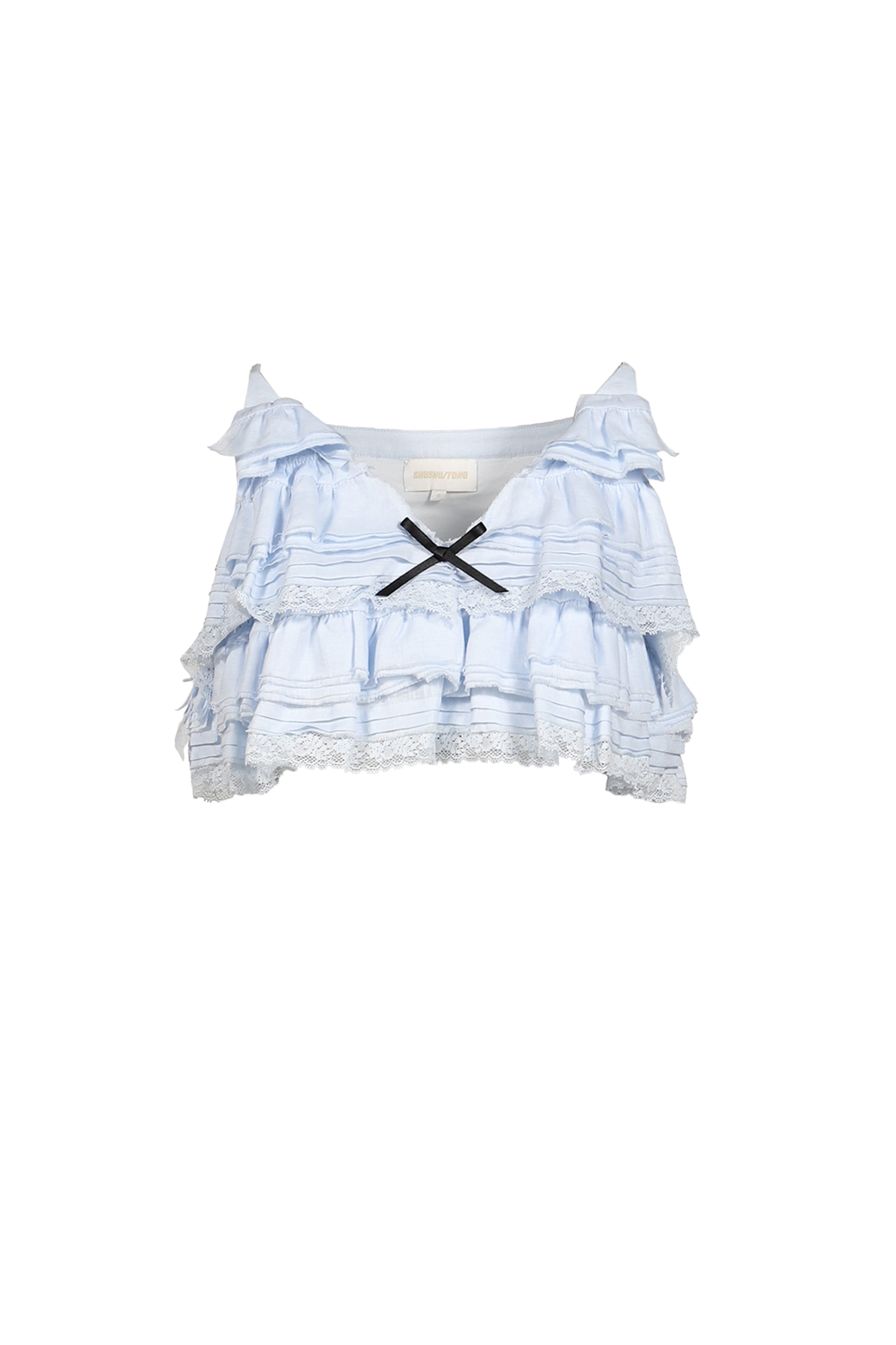 TIERED RUFFLE CAMI TOP / BLU