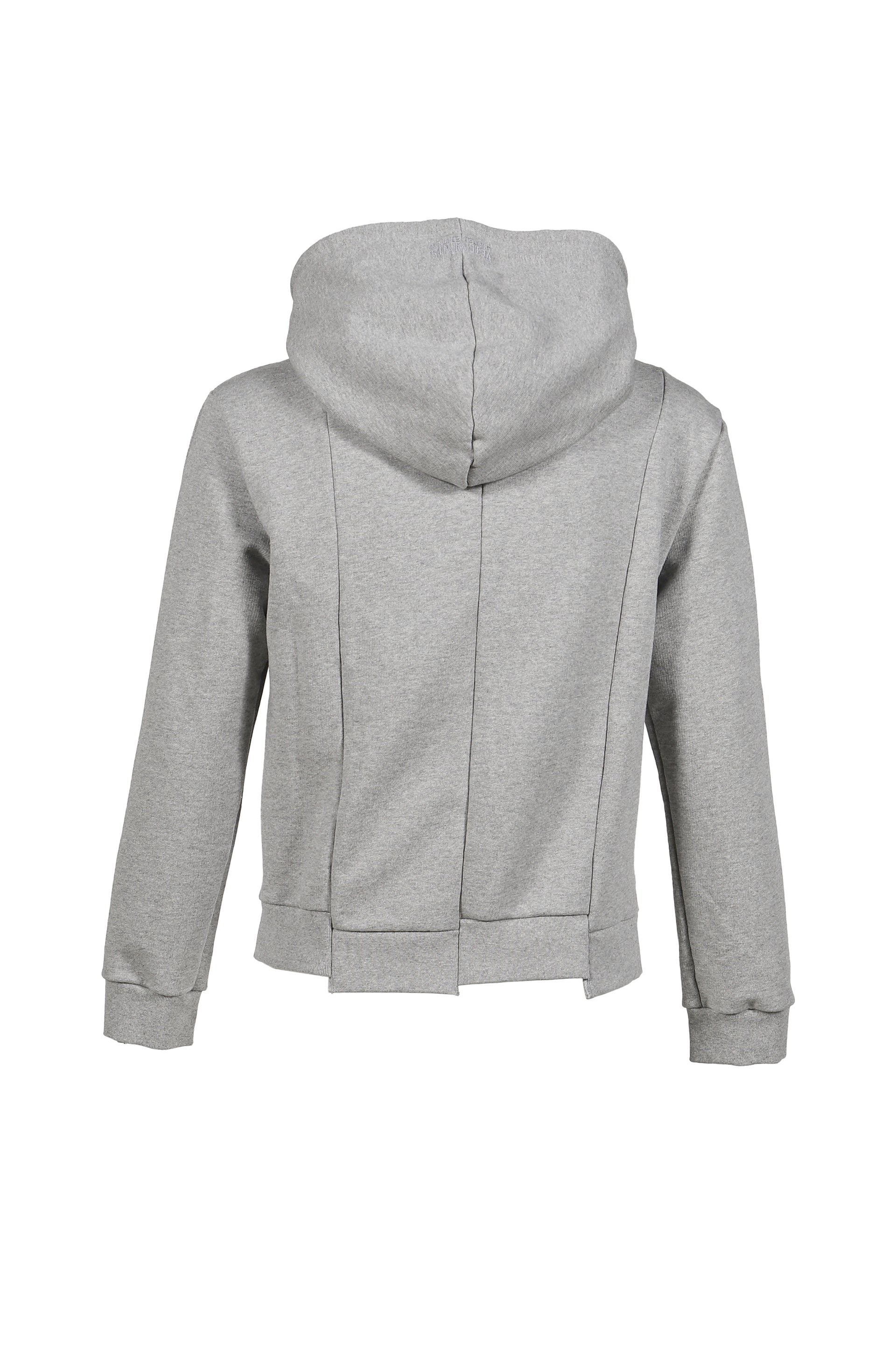 CUT-UP LOGO FITTED HOODIE / GRY MELANGE