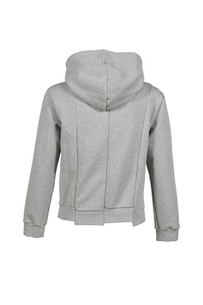 CUT-UP LOGO FITTED HOODIE / GRY MELANGE