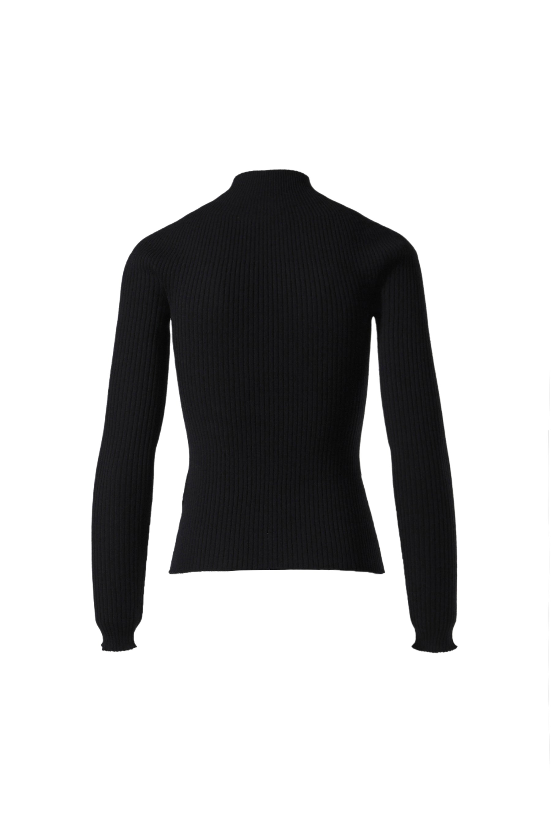 MOCKNECK LIGHT RIB SWEATER / BLK