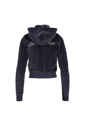 SIGNATURE LOGO KRYSTAL ZIP HOODIE / DARK NVY