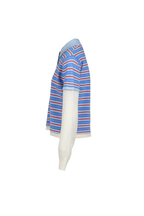 LAYERED STRIPE RUGBY / BLUE/PINK