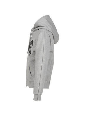 CUT-UP LOGO FITTED HOODIE / GRY MELANGE