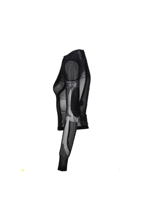 FLOCK MESH SPORT LONGSLEEVE TOP / BLK 